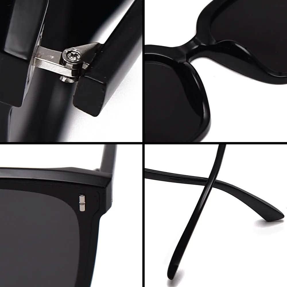 Women's Rectangular Sunglasses | Korean-Inspired Polarized | Retro Large Frame Square | TR90 Trendy Glasses for Big Faces