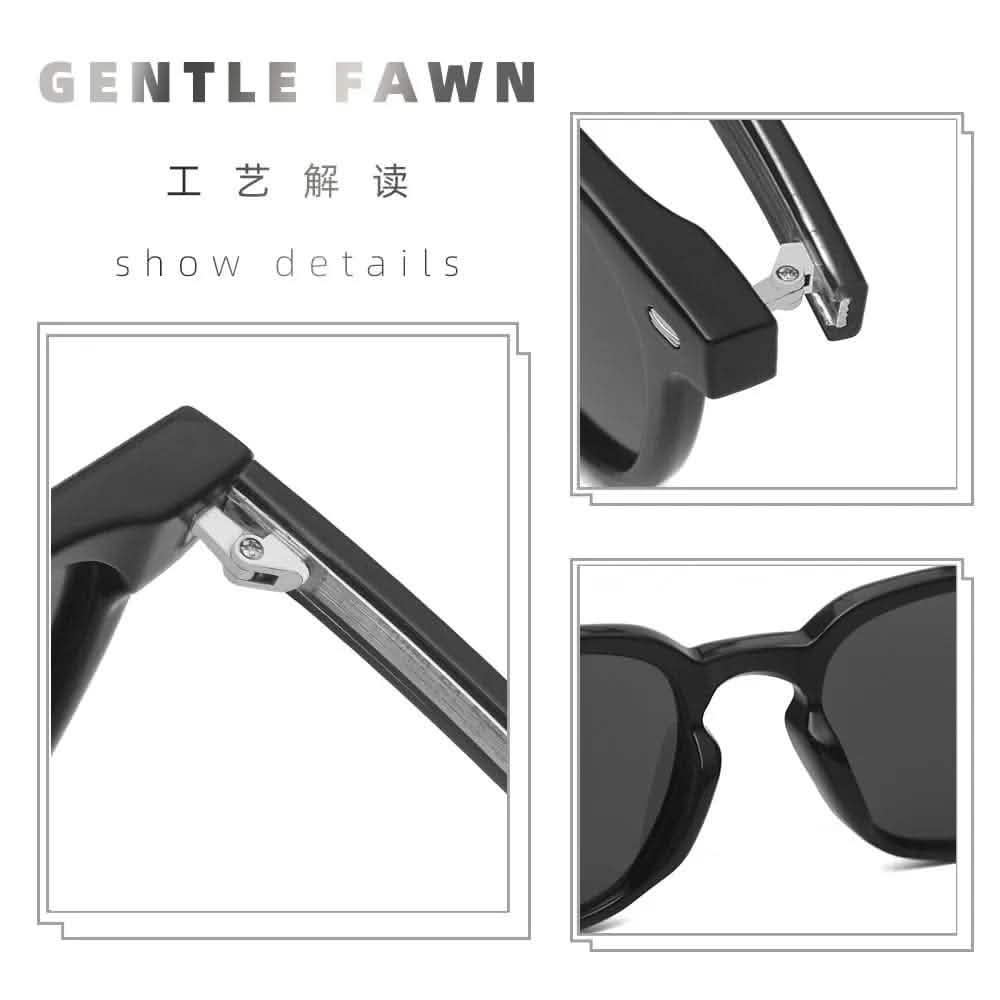 Black Sunglasses Women | New Fashion Polarized Sunglasses | Men's TR Frame Plate Foot UV Protection Glasses