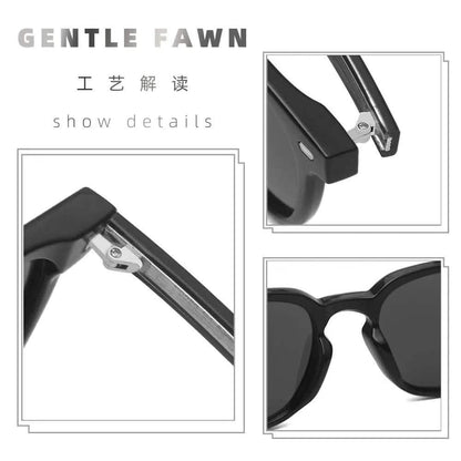 Black Sunglasses Women | New Fashion Polarized Sunglasses | Men's TR Frame Plate Foot UV Protection Glasses