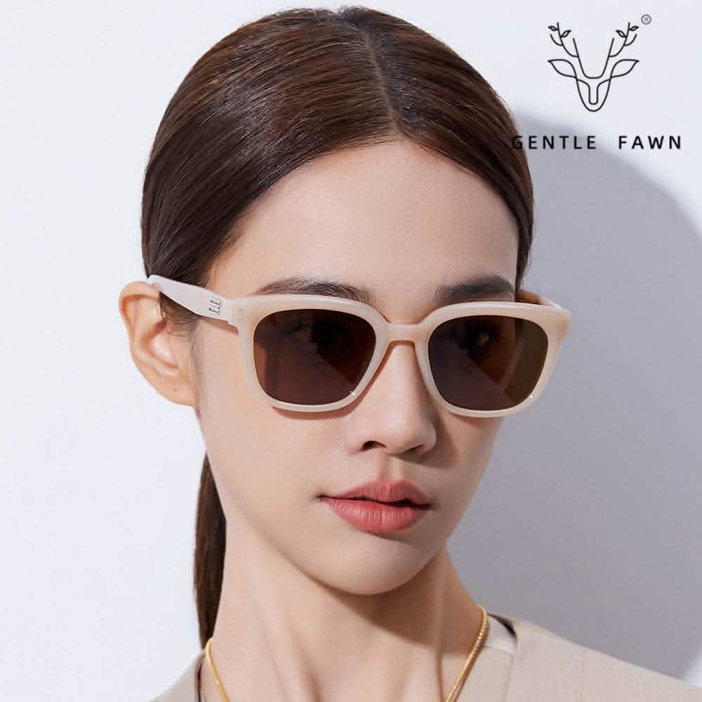 Square Frame Eyeglasses – Women's RX Sunglasses with Retro TR Frame Plate Legs & Polarized Sunscreen Sunshades