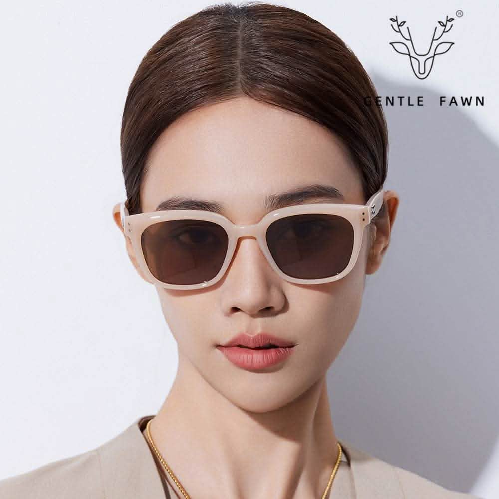 Square Frame Eyeglasses – Women's RX Sunglasses with Retro TR Frame Plate Legs & Polarized Sunscreen Sunshades