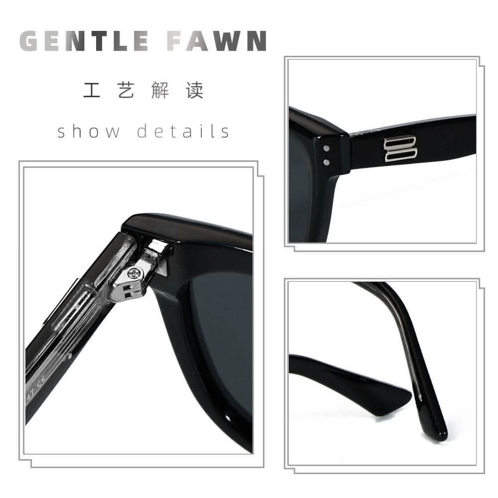 Square Frame Eyeglasses – Women's RX Sunglasses with Retro TR Frame Plate Legs & Polarized Sunscreen Sunshades