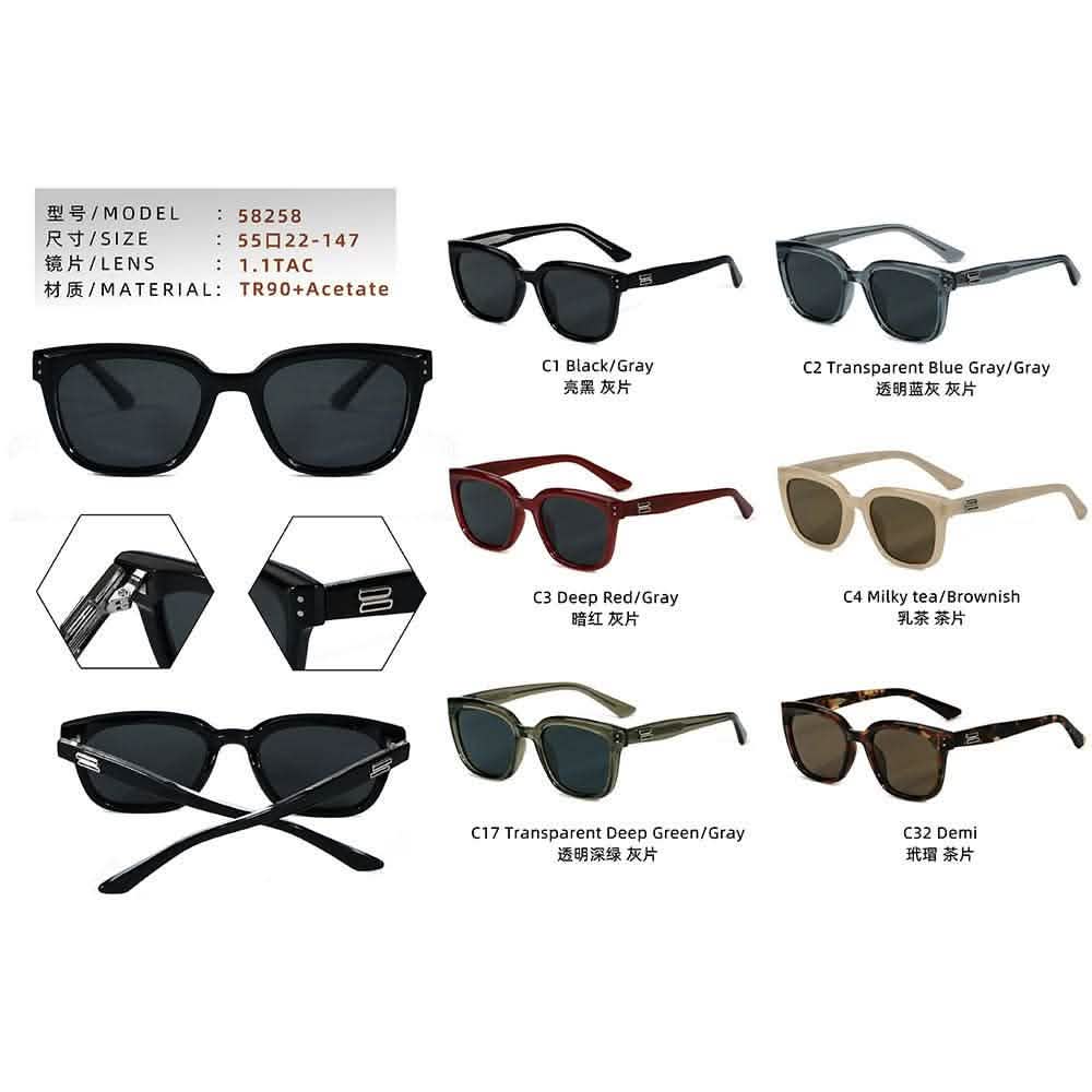 Square Frame Eyeglasses – Women's RX Sunglasses with Retro TR Frame Plate Legs & Polarized Sunscreen Sunshades
